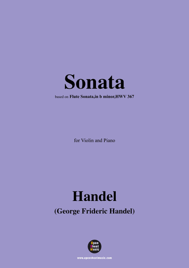 Handel-Sonata,for Violin and Piano (arr. OSM Press)