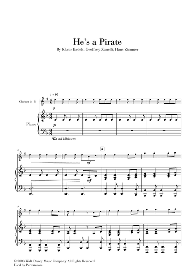He's A Pirate (arr. Cadenza Editions)
