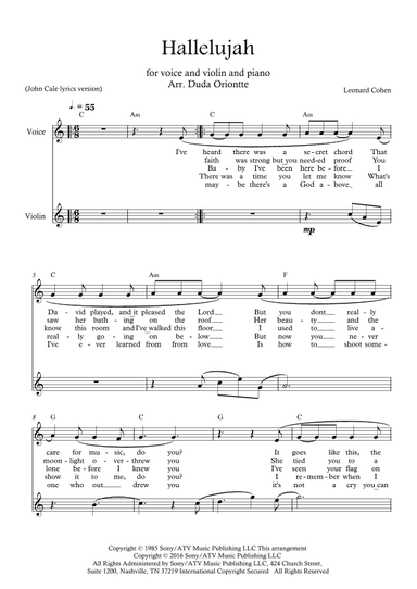 Hallelujah (arr. Duda Oriontte)