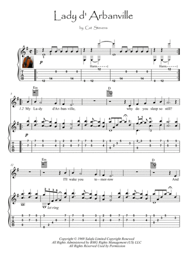 Lady D'arbanville (arr. PianoSheetNow)