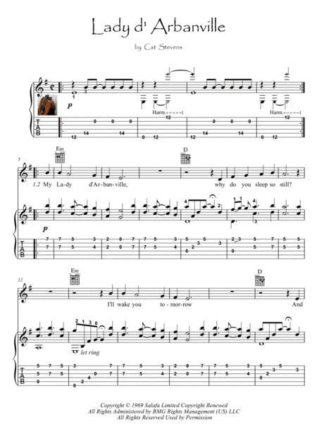 Lady D'arbanville (arr. PianoSheetNow)