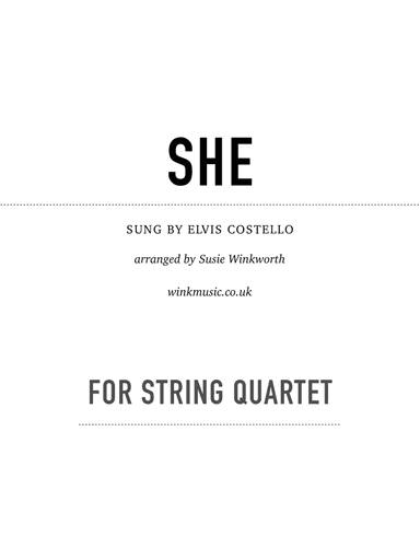She (arr. Susie Winkworth winkmusic.co.uk)