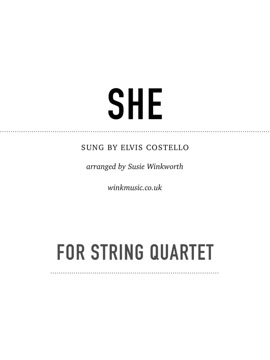 She (arr. Susie Winkworth winkmusic.co.uk)