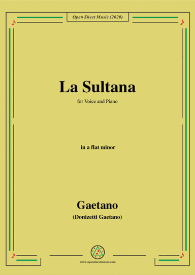 Donizetti-La Sultana,in a flat minor,for Voice and Piano (arr. MSM)