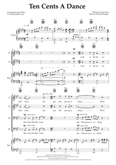 Ten Cents A Dance (arr. Jack White)