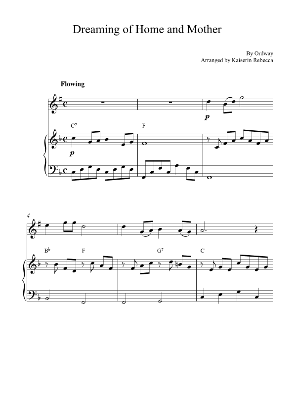 Dreaming of Home and Mother (arr. Kaiserin Rebecca)