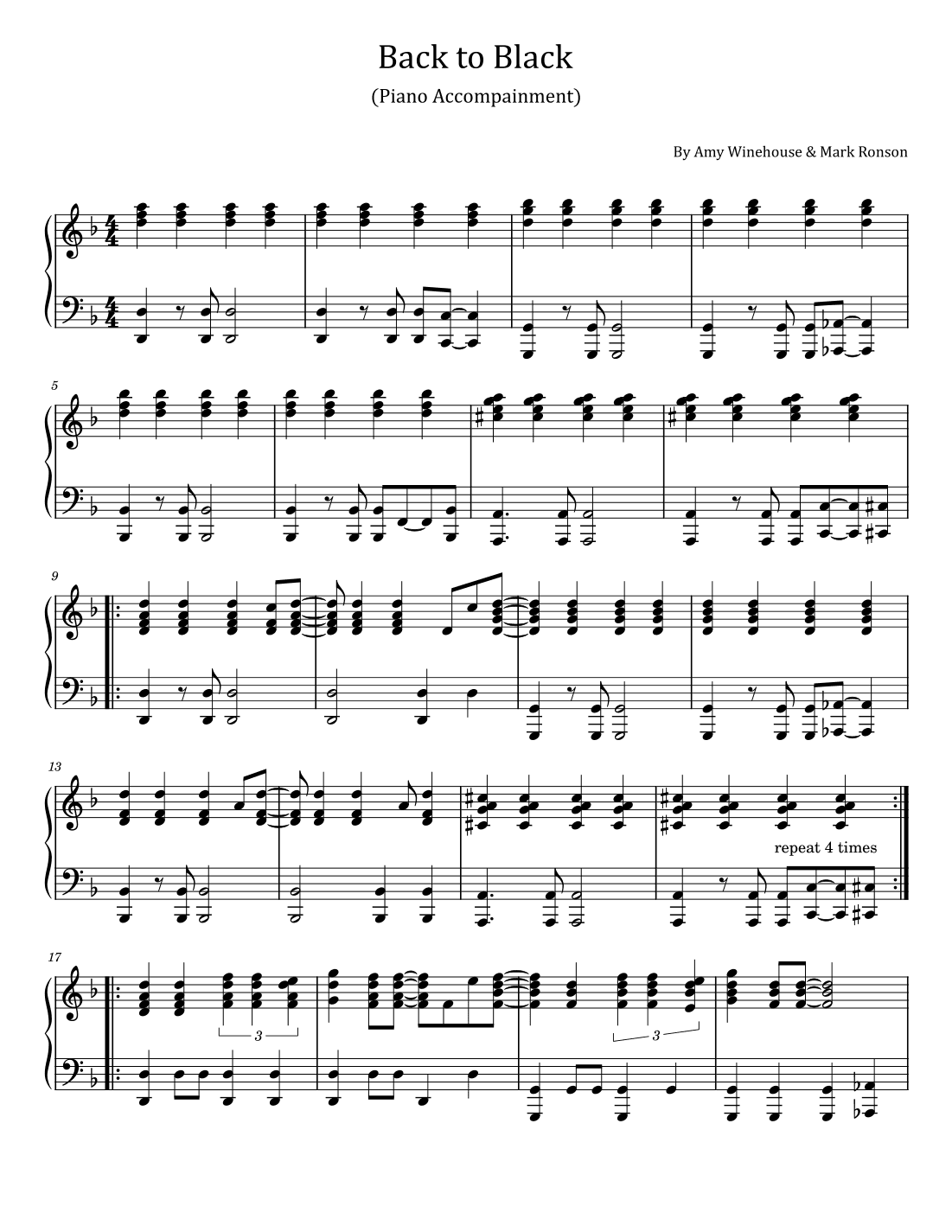 Back To Black (arr. poon)