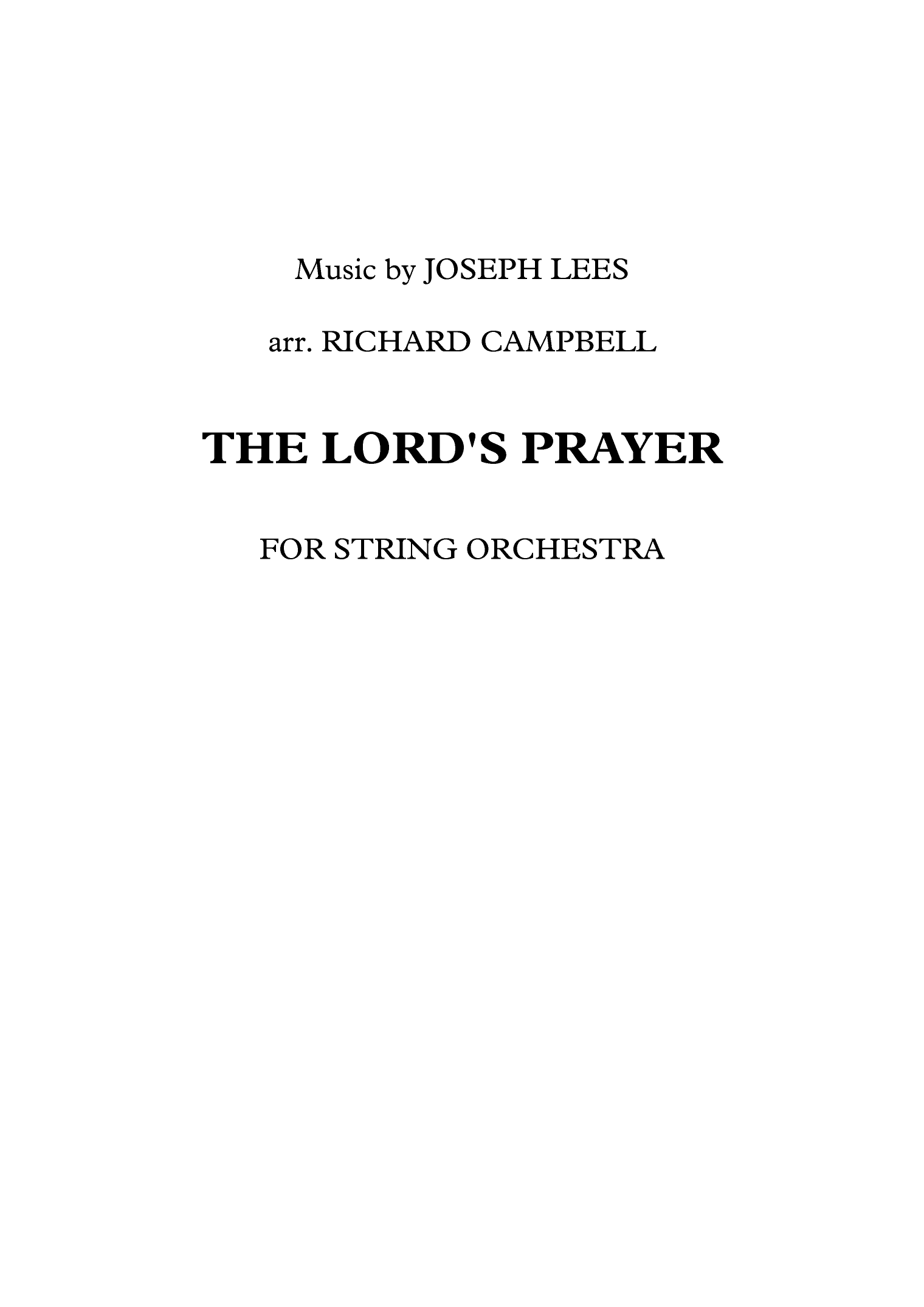The Lord's Prayer (arr. Richard Campbell)