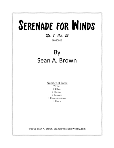 Serenade for Winds No. 1, Op. 16