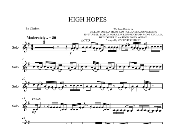 High Hopes (arr. Zachary Corbett)