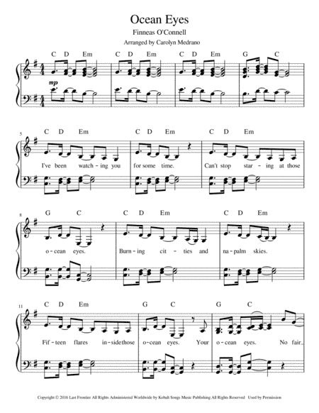 Ocean Eyes (arr. Carolyn Medrano)