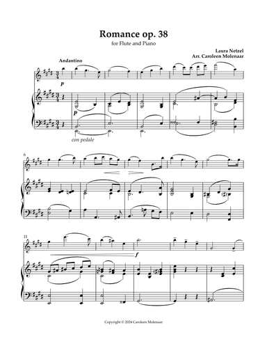 Romance Op. 38 for Flute and Piano (arr. Caroleen Molenaar)