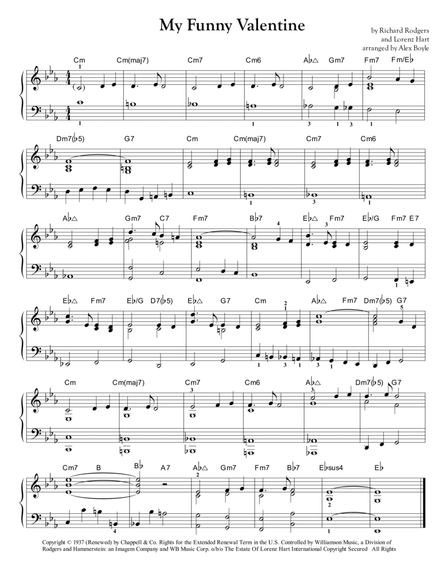 My Funny Valentine (arr. Alex Boyle)