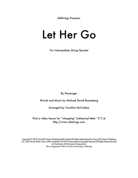 Let Her Go (arr. Caroline McCaskey)