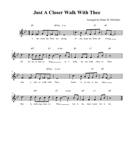Just A Closer Walk With Thee (trad. Arr.) (arr. Diane M. McGahee)