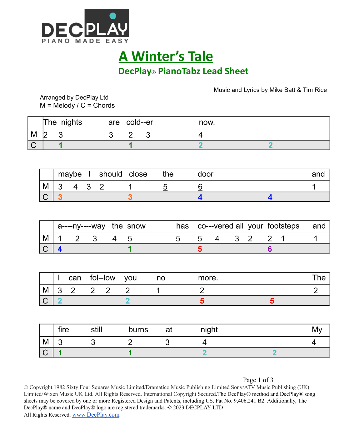 A Winter's Tale (arr. DecPlay Ltd)