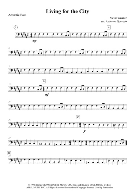 Living For The City (arr. Anderson Quevedo)