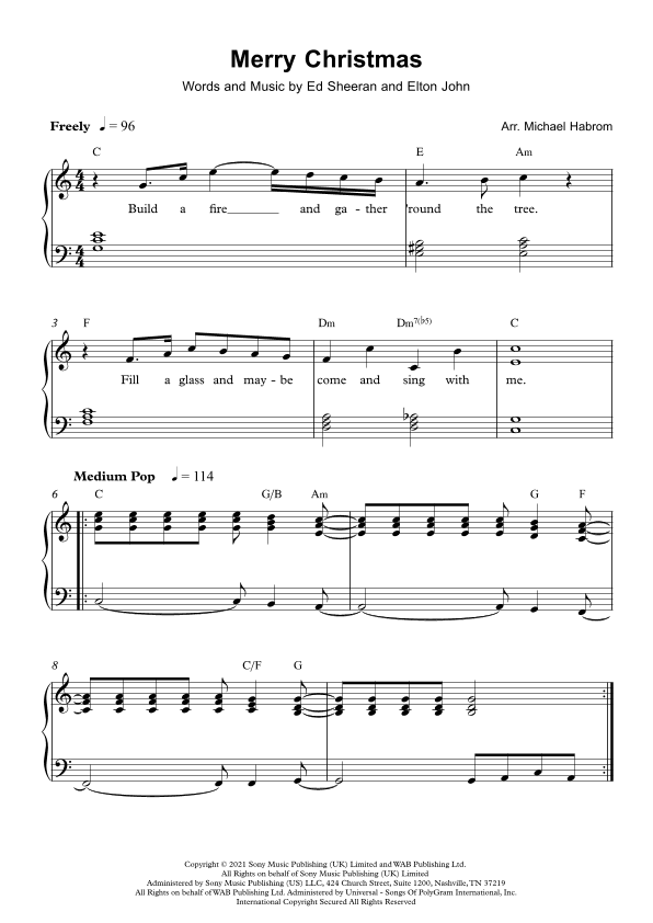 Merry Christmas (arr. Michael Habrom)
