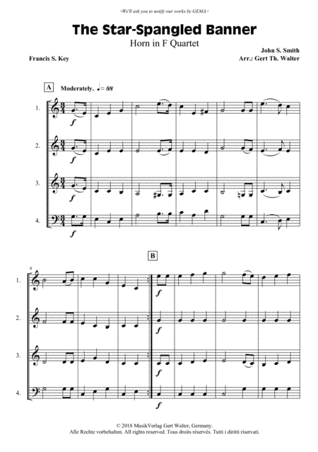 The Star-Spangled Banner (arr. Gert Th. Walter)