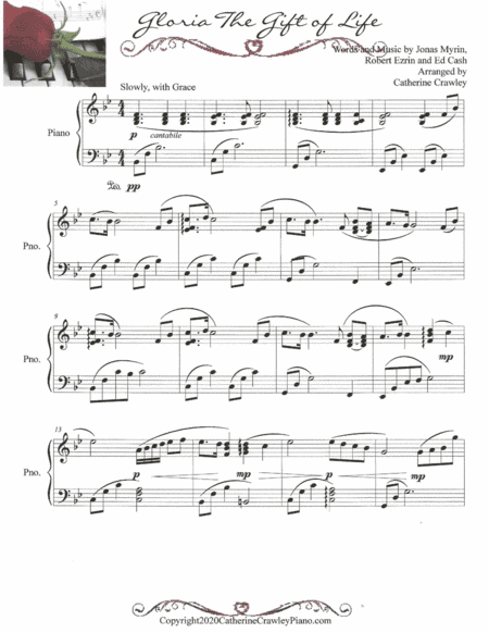 Gloria The Gift Of Life (arr. Catherine Crawley)