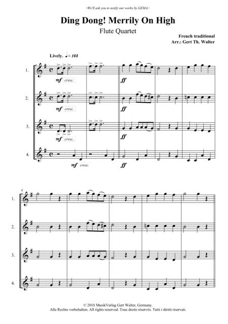 Ding Dong! Merrily On High (arr. Gert Th. Walter)