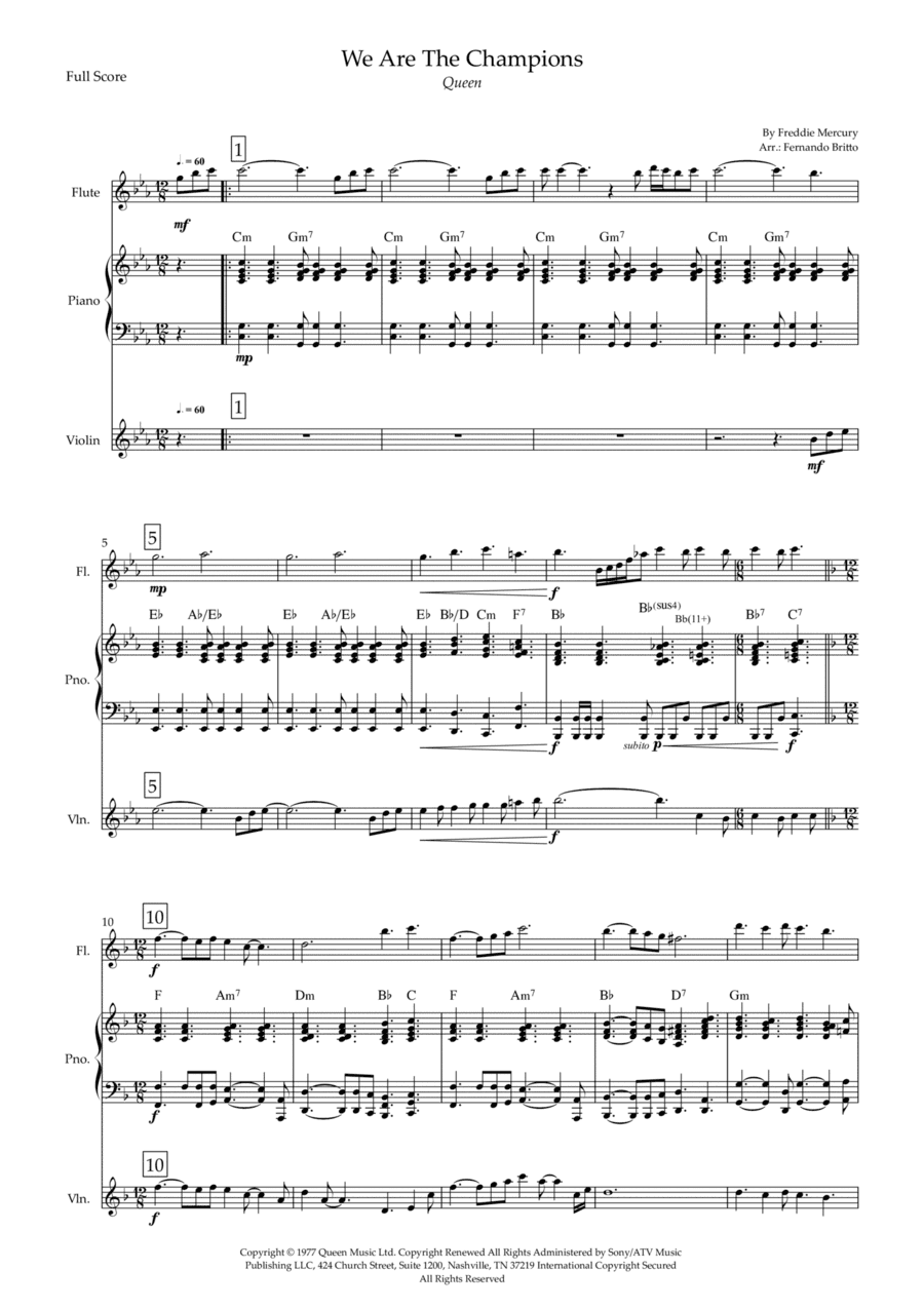 We Are The Champions (arr. Fernando Britto)