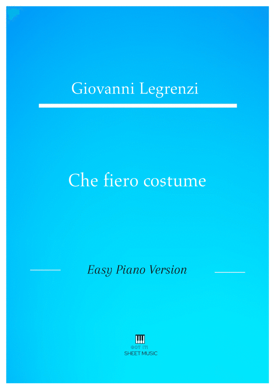 Legrenzi - Che fiero costume (Easy Piano Version) (arr. ANDRE LAITANO)