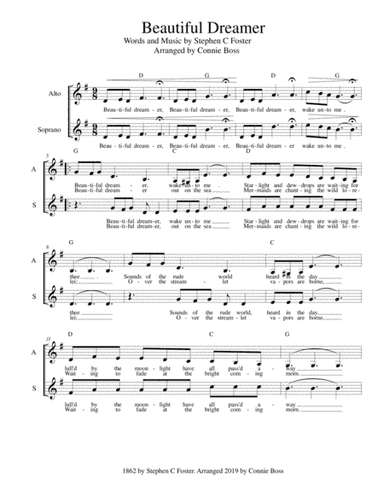Beautiful Dreamer - A Capella SA (arr. Connie Boss)