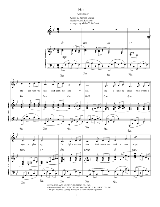 He (arr. Misha Stefanuk)