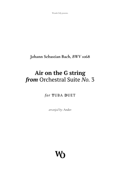 Air on the G String by Bach for Tuba Duet (arr. Ander)