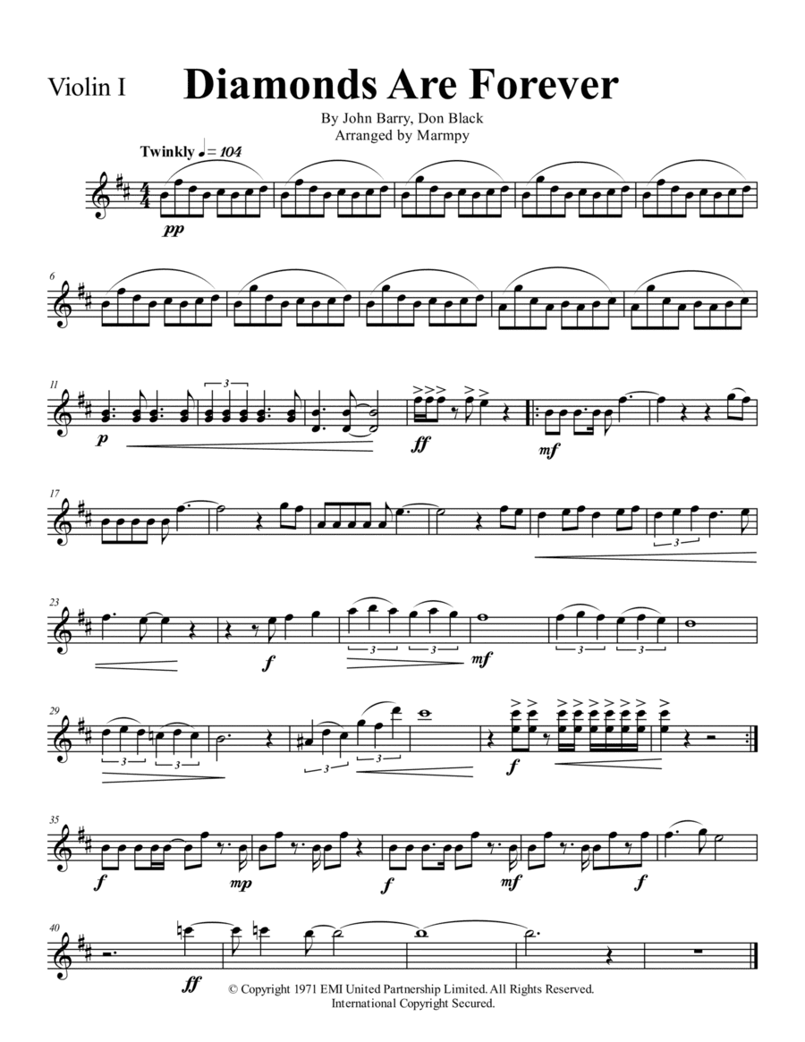 Diamonds Are Forever (arr. Marmpy)