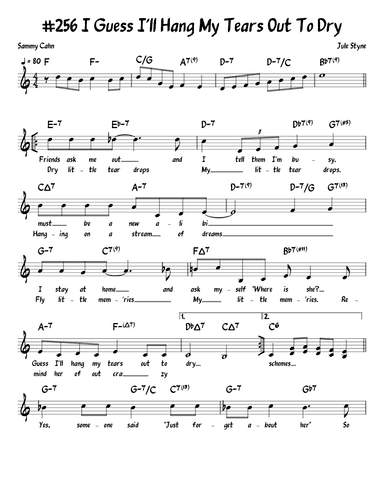 I Guess I'll Hang My Tears Out To Dry (arr. John Fries)