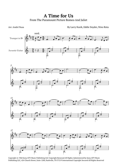 A Time For Us (love Theme) (arr. André Nusa)