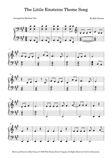 The Little Einstein Theme Song (arr. Matthew Tsai)
