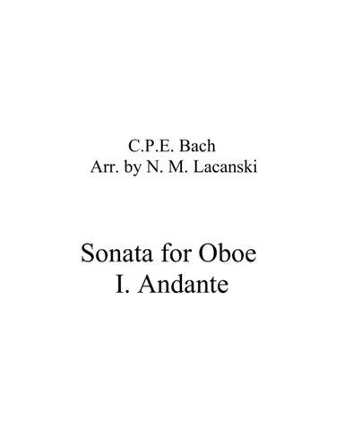 Clarinet Sonata in A Minor I. Andante (arr. Nick Lacanski)