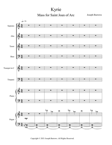 Mass for Saint Joan of Arc - Full Score and Parts