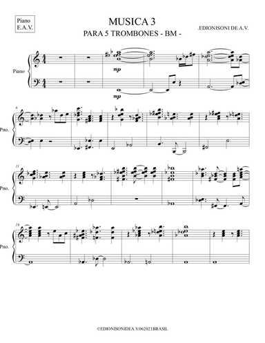 MUSICA 3 -  PARA 5 TROMBONES- Piano