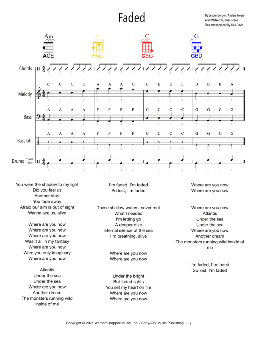 Faded (arr. Alex Davis)