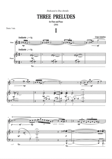 Three Preludes for Flute and Piano