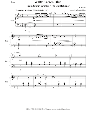 Waltz (katzen Blut) (arr. Angelina Rubino)