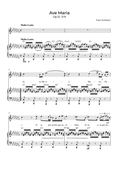 Ave Maria Schubert - Contralto with chords in Cb (arr. Alex Nunes Rodrigues)