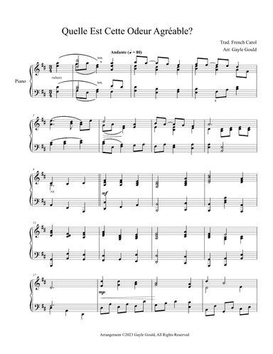 Quelle Est Cette Odeur Agréable? (arr. Gayle Gould)