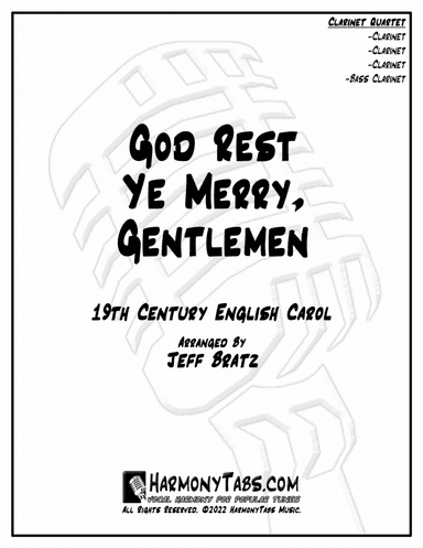 God Rest Ye Merry, Gentlemen (Clarinet Quartet) (arr. Jeff Bratz)