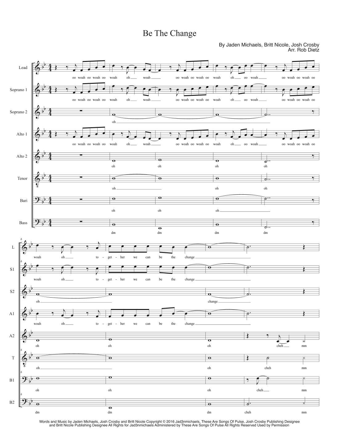 Be The Change (arr. Rob Dietz)