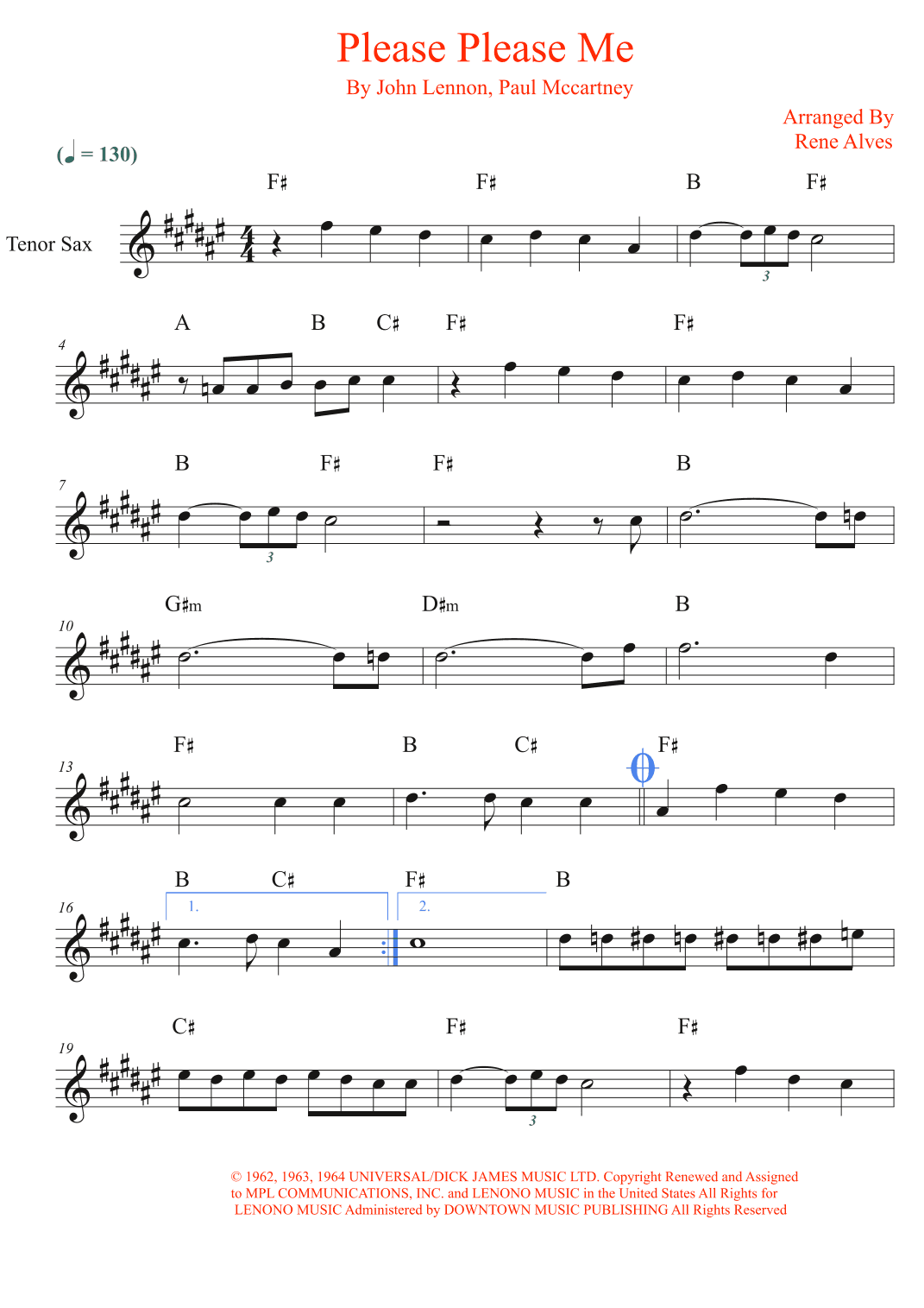 Please Please Me (arr. Rene Alves)