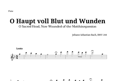 Sacred Head, Now Wounded by Bach for Flute Solo (arr. Langanho)
