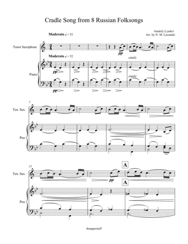 Cradle Song from 8 Russian Folksongs (arr. Nick Lacanski)