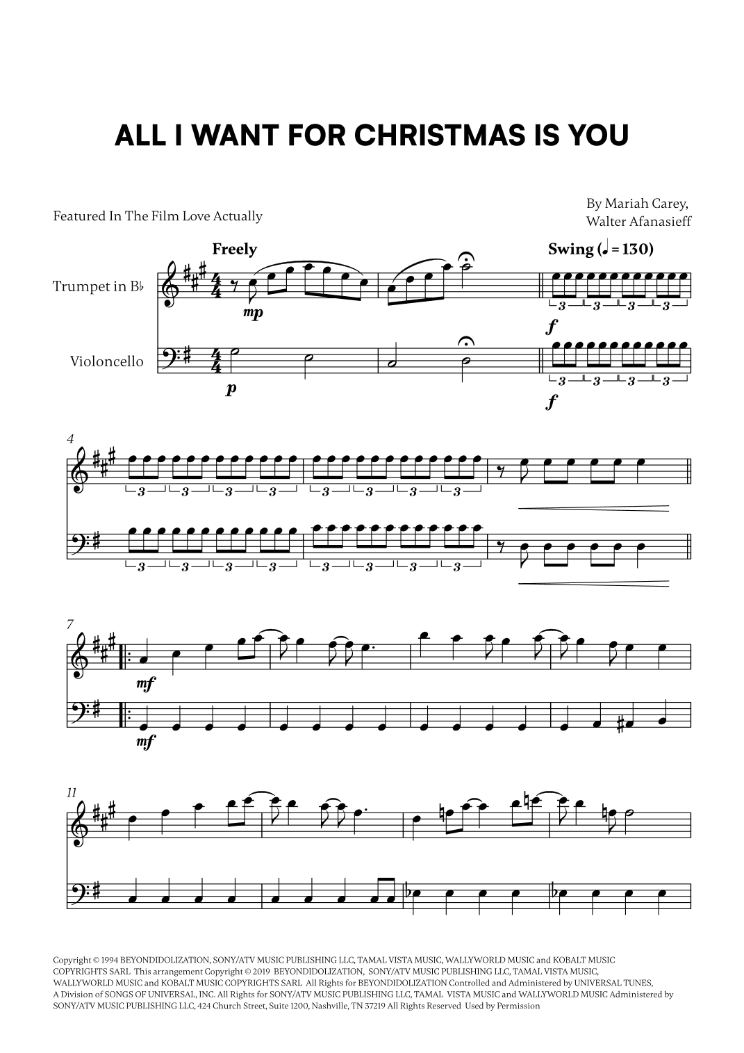 All I Want For Christmas Is You (arr. Cadenza Editions)