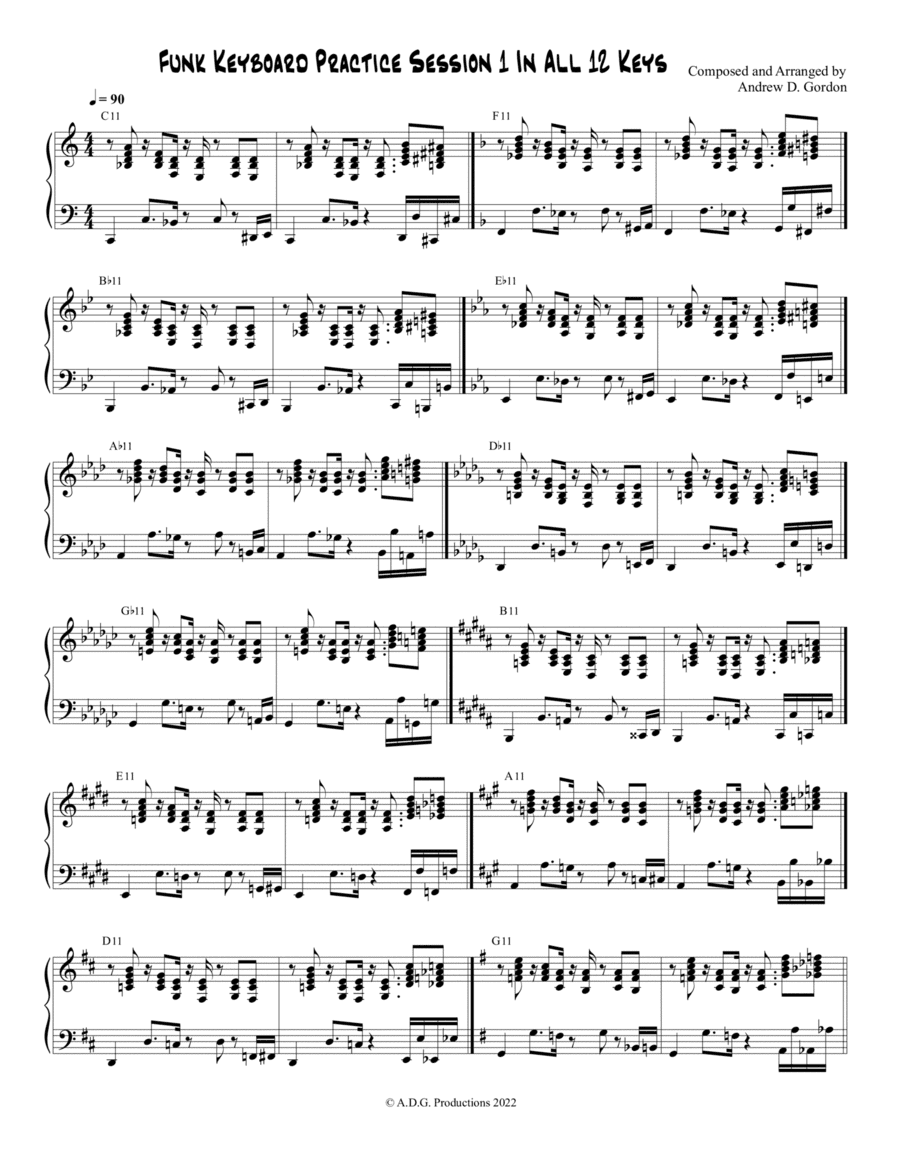 Funk Keyboard Practice Session 1 In All 12 Keys