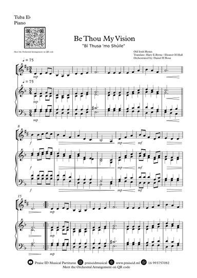 Be Thou My Vision - "Bí Thusa 'mo Shúile" - Easy Eb Tuba and Piano (arr. Daniel H Rosa)